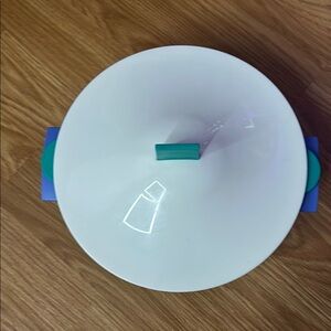 Tupperware White and Blue Food Storage Container